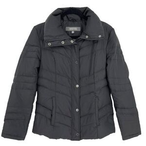 Kenneth Cole Reaction Duckdown Lightweight Puffer Jacket Black Women Small